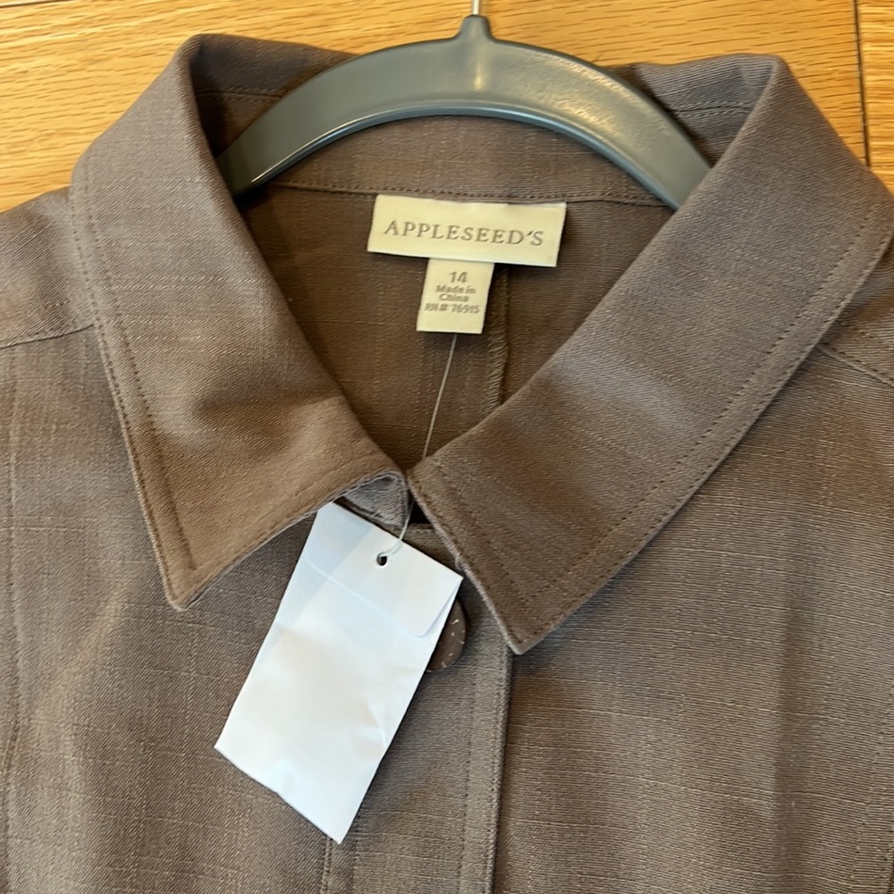 Appleseed's Light Brown Buttoned Jacket Size 14 - Picture 3 of 5